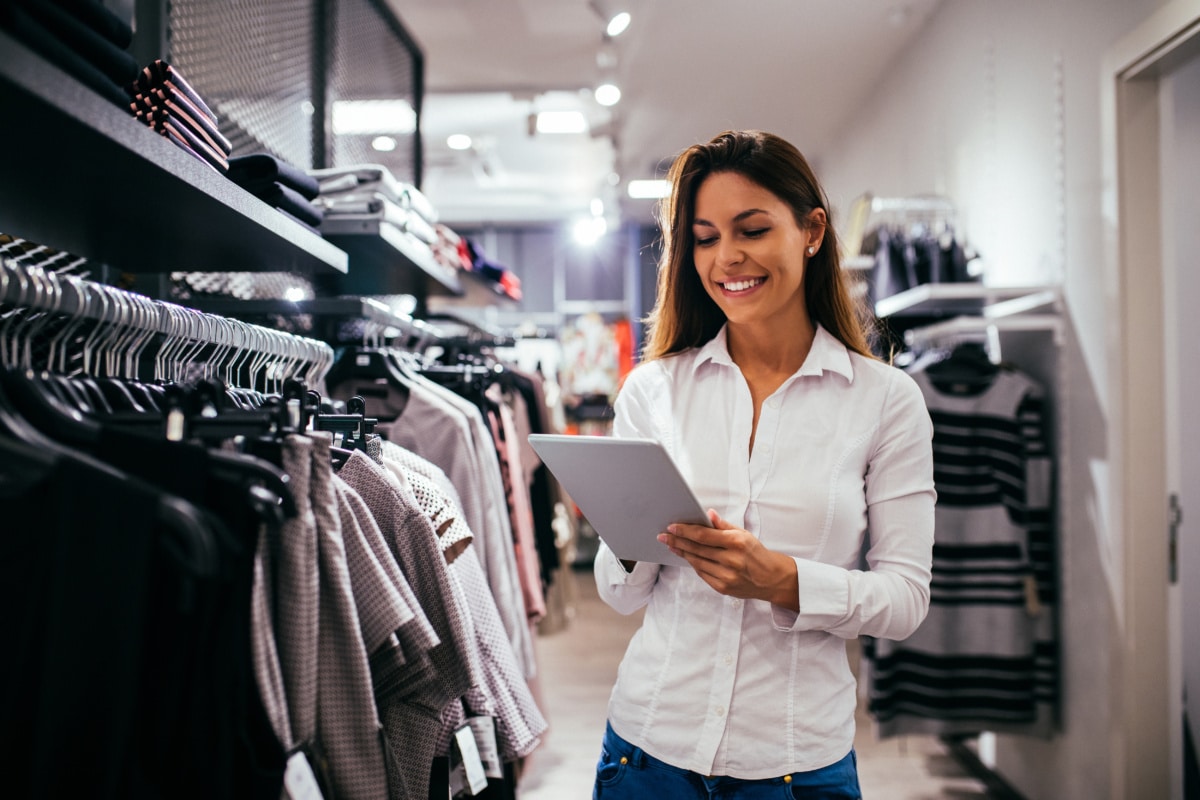 Woman working in a retail environment