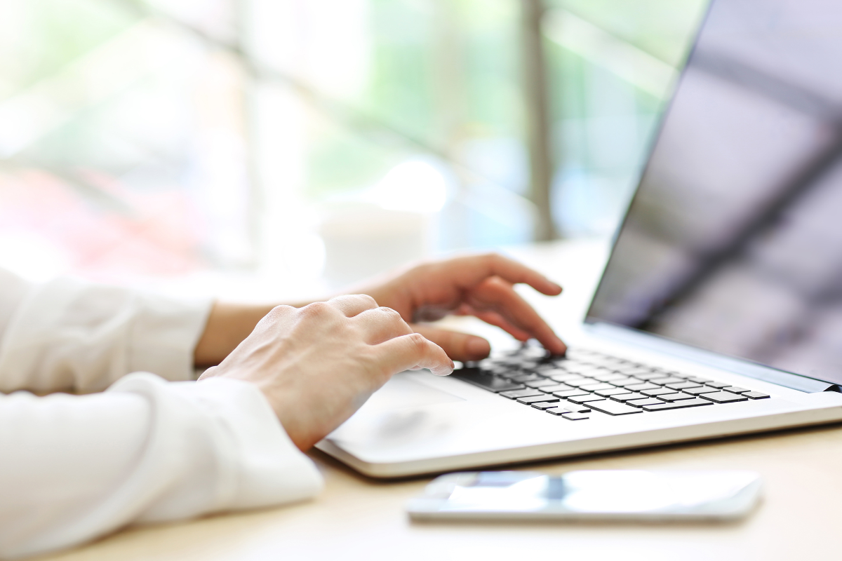 Person working on laptop
