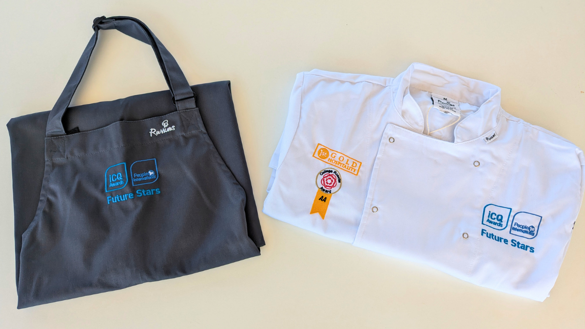 iCQ Future Stars chefs jacket and front-of-house apron